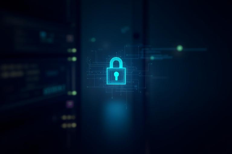 데이터 보안을 상징하는 자물쇠 아이콘